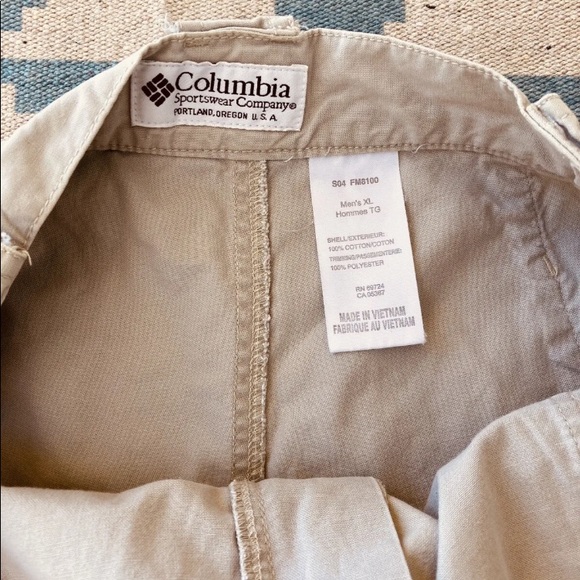 Men’s Columbia XL PFG Shorts Fishing Beige Cargo Utility Shorts Mesh Pockets XL - Picture 8 of 15